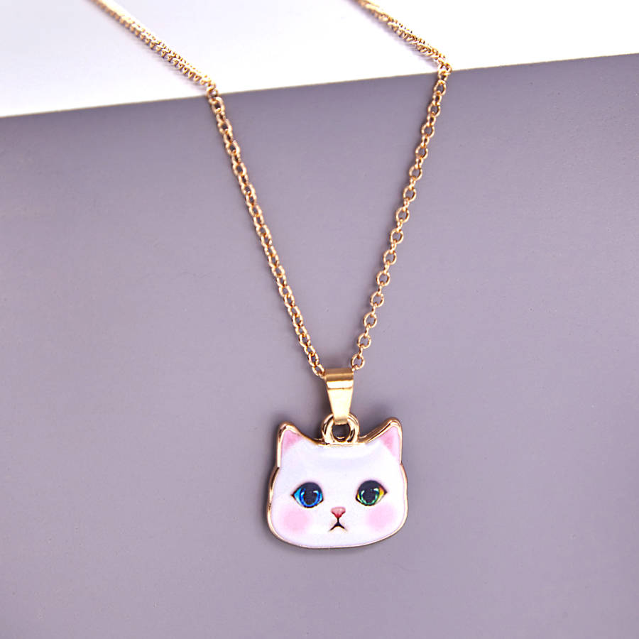 cute cat necklace by junk jewels