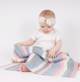 Stripy Baby Blanket Knitting Kit, 2 of 9