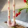 Pink Bow Painted Candles And U Pink Holder Gift Set, thumbnail 3 of 6