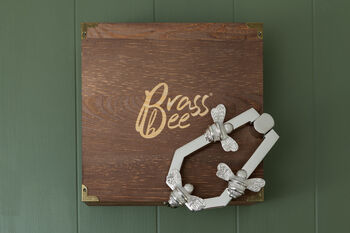 Solid Brass Hive Bee Door Knockers Premium Size Nickel, 3 of 3