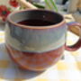 Set Of Four Reactive Glaze Sphere Mugs In Maroon And Grey Mist Haze, thumbnail 8 of 9