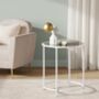 Round Side Table Tempered Glass Steel Frame, thumbnail 4 of 12