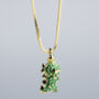 Gold Colour Sterling Silver Crystal Dinosaur Pendant Necklace, thumbnail 1 of 6
