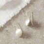 Silver Button Shaped Drop Earrings, thumbnail 8 of 9
