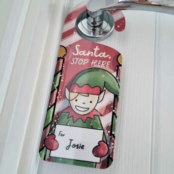 Christmas Santa Stop Here Door Hanger, 3 of 3