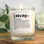 Funny Leaving Gift, Leaving Job Definition Scented Candle, thumbnail 1 of 7