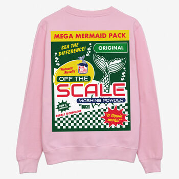 Off The Scale Mermaid Washing Powder Pink Sweatshirt, 2 of 2