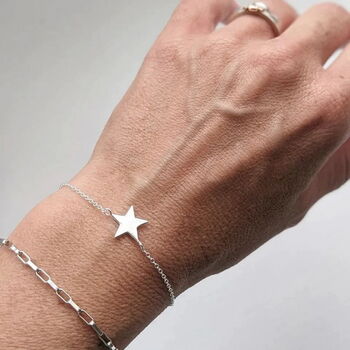 Sterling Silver Star Charm Bracelet, 2 of 10