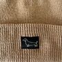 Deep Cuff Tan Beanie With Embroidered Dachshund, thumbnail 2 of 4