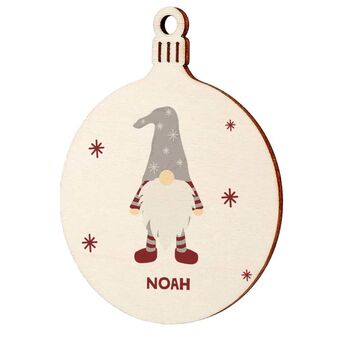 Personalised Christmas Gonk Wooden Bauble, 5 of 10