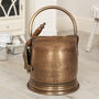 Antique Brass Coal Scuttle With Shovel And Matches, thumbnail 4 of 9