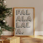 Falalalala Textured Christmas Print, thumbnail 1 of 6