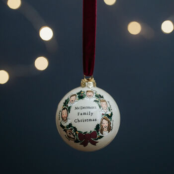 Family Portrait Christmas Bauble, Gift For Families, 5 of 10