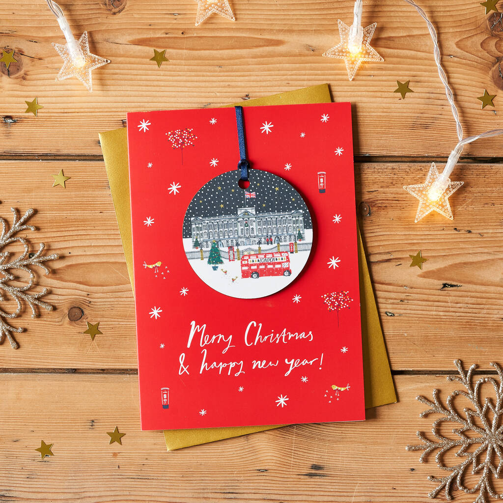 London Landmark Christmas Card With Decoration Keepsake By Jessica Hogarth | notonthehighstreet.com