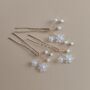 Pearl Flower Bridal Hair Pins Set Of Three, thumbnail 12 of 13
