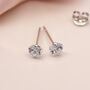 Mini Sterling Silver Simple Cubic Zirconia Stud Earrings, thumbnail 6 of 9