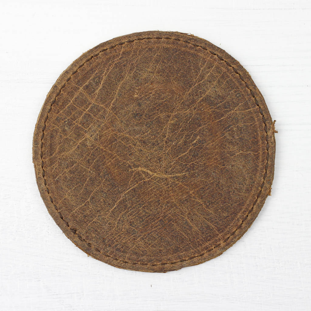 Personalised Leather Coaster By Scaramanga