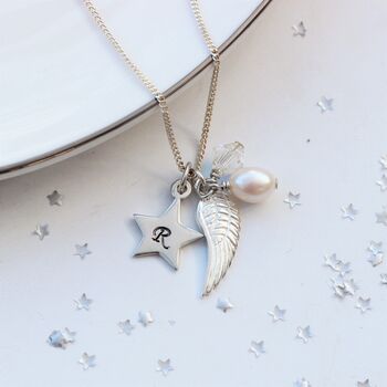Personalised Sterling Silver Angel Wing Charm Necklace, 8 of 12