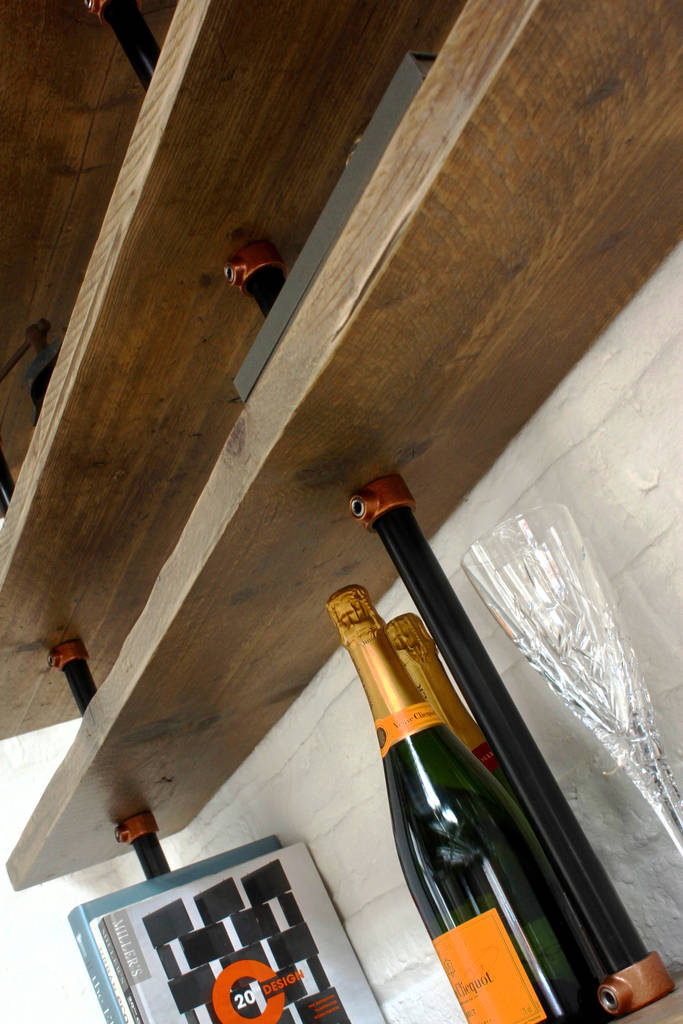 Barney Scaffold Shelves With Pipe And Copper Fittings By Urban Grain