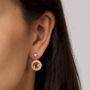 Round 18k Rose Gold Plated Citrine Drop Earrings, thumbnail 1 of 3