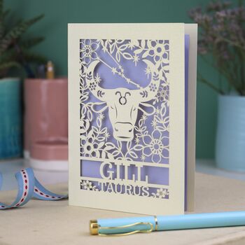 Personalised Taurus Star Sign Birthday Card, 3 of 8