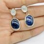 Moonstone, Sapphire Silver Earrings, thumbnail 4 of 8
