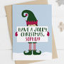 Jolly Christmas Elf Xmas Card, thumbnail 2 of 2