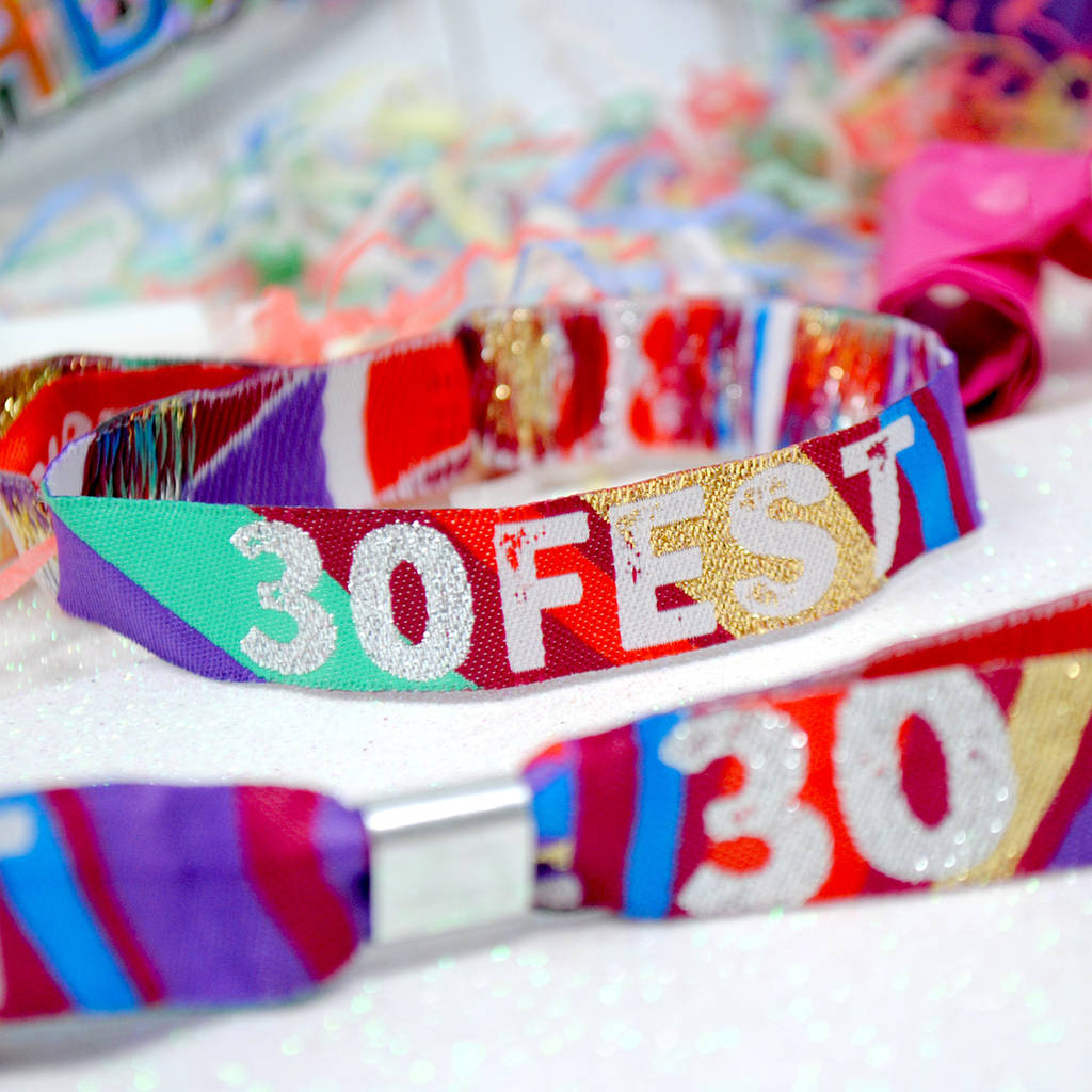 30 Fest 30th Birthday Party Festival Wristbands Favours, 1 of 6