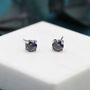 Mystic Black Cz Stud Earrings, thumbnail 2 of 10