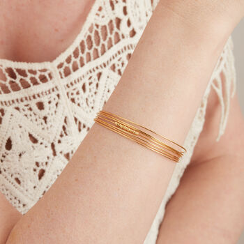 Gold And Silver Multi Wire Layering Bangle, 2 of 10
