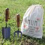Trowel And Fork Set In Personalised Pastel Floral Bag, thumbnail 3 of 4