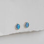 Sterling Silver Opal Stud Earrings, thumbnail 2 of 8
