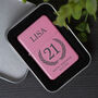 Personalised Birthday Crest Pink Lighter Gift For 18th 21st 30th, thumbnail 2 of 8