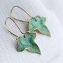 Clover Green Ivy Leaf Earrings, thumbnail 2 of 10