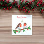 Personalised Robin Couple Christmas Card, thumbnail 4 of 7