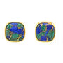 Gold Vermeil Plated Azurite May Birthstone Earrings, thumbnail 5 of 6