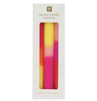 Three Ombre Pink And Yellow Candles, 4 of 4