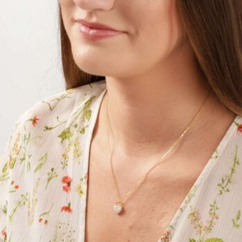 Gold Vermeil Pave Heart Pendant Necklace, 9 of 11