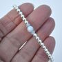 March Birthstone Aquamarine Sterling Silver Bead Bracelet, thumbnail 3 of 6
