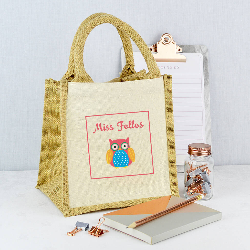 personalised teacher lunch bag