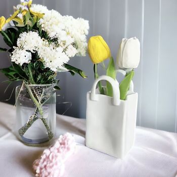 Luxury Mini Handbag Shape White Vase, 5 of 8