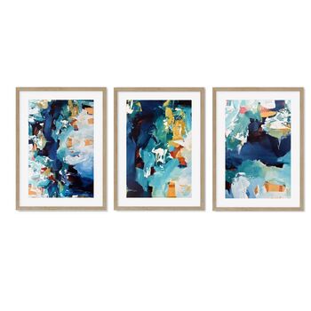 Blue Abstract Wall Art Prints Set Of Three Artwork, 6 of 8