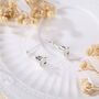 Sterling Silver Delicate Bluebell Flower Drop Stud Earrings, thumbnail 3 of 11