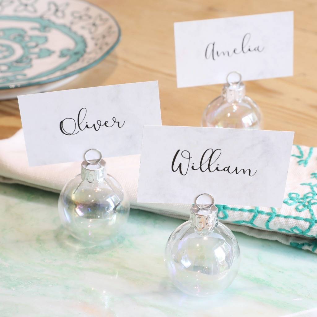 Set Of Six Iridescent Bubble Place Card Holders By Lisa Angel