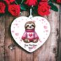 Personalised Sloth Jumper Love Decoration, thumbnail 2 of 2