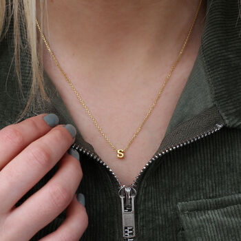18ct Gold Plated Floating Mini Initial Necklace, 2 of 4