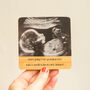 Bamboo Coffee Coaster With Baby Scan – Pregnancy Announcement For Grandparents, thumbnail 2 of 4