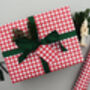 Luxury Red Gingham Christmas Wrapping Paper, thumbnail 1 of 4
