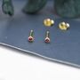 Extra Tiny 2mm Ruby Red Cz Stud Earrings, thumbnail 4 of 12