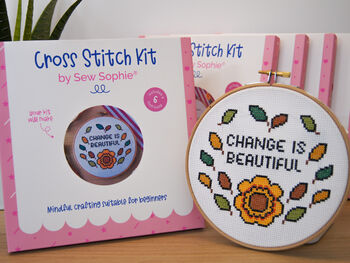 'Change Is Beautiful' Autumn Cross Stitch Kit, 5 of 5